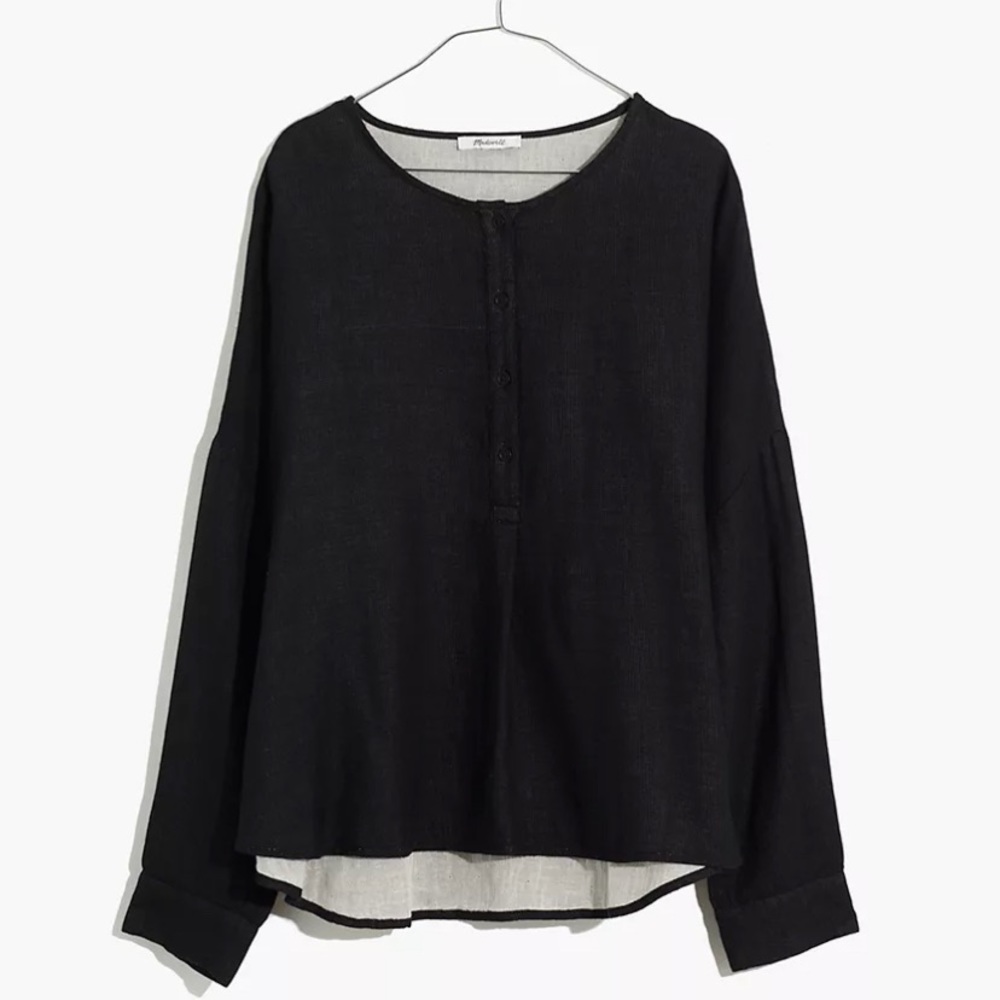 Madewell Double-Faced Henley Cocoon Top